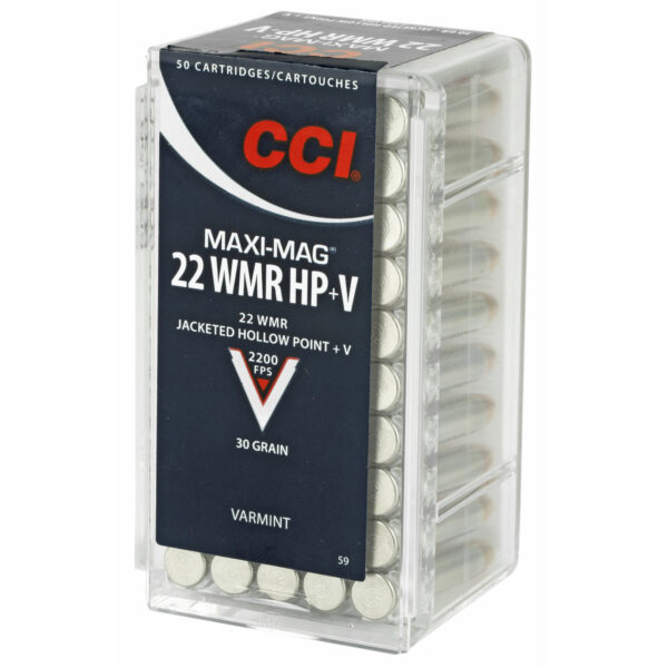 CCI Maxi-Mag 22WMR 30 Grain Jacketed Hollow Point +V 50 Round Box 59 - Image 3