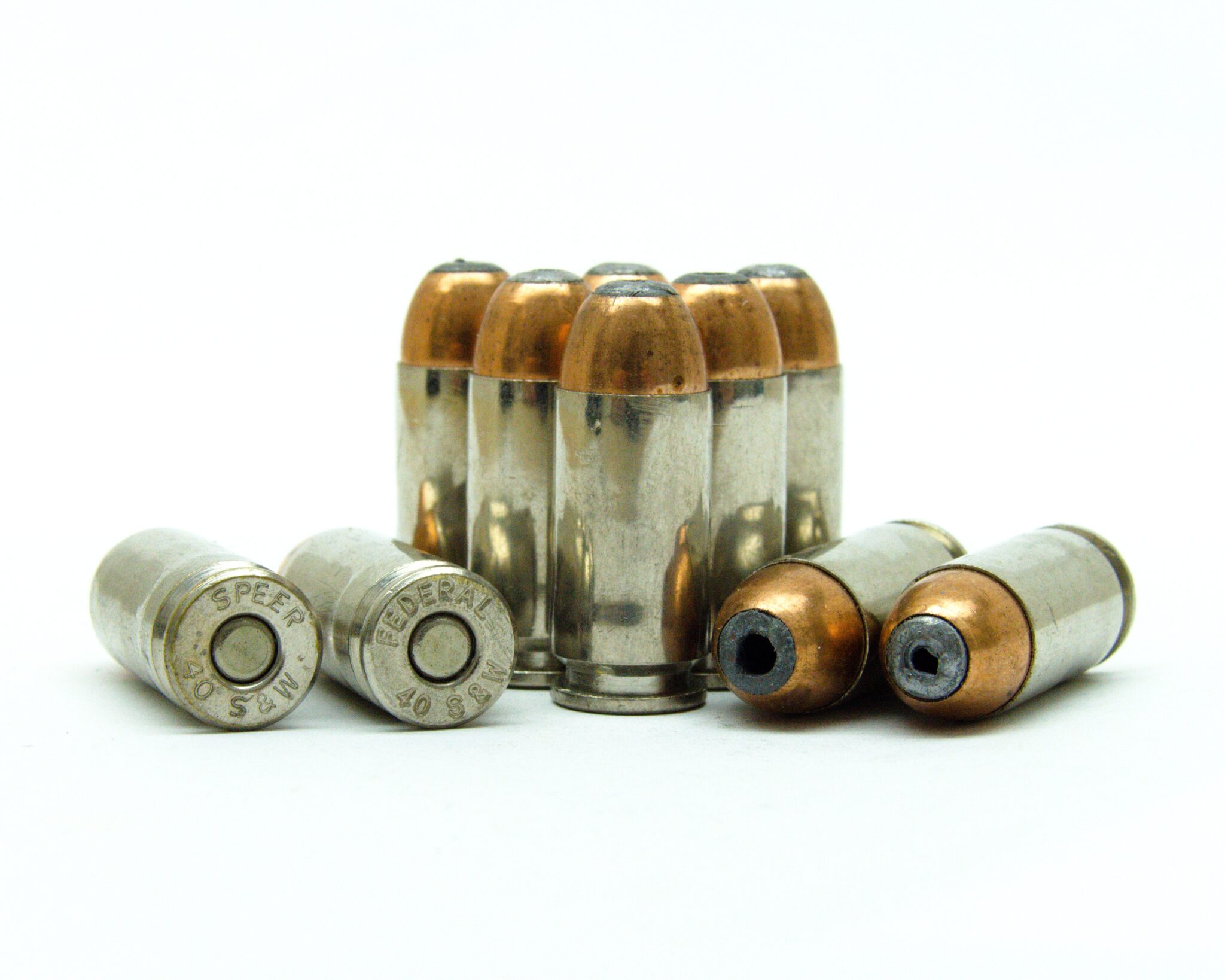 40 S&W 180 Grain Flat Nose Ammunition With JHP Bullets 20 Rounds Nickel