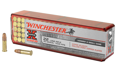 Winchester Ammunition Hyper Velocity  22LR  40 Grain  Copper Plated Hollow Point  100 Round Box XHV22LR