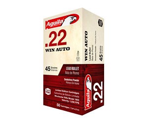 Aguila Ammunition Rifle 22 Winchester Automatic Solid Point Made for Winchester 1903 50 Round Box 1B220504