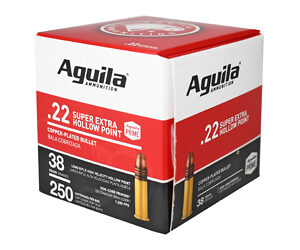Aguila Ammunition Rimfire 22 LR 38Gr Hollow Point Hi-Velocity 250 Rounds Per Box 1B221103