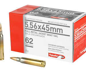 Aguila Ammunition Rifle 556NATO 62 Grain Full Metal Jacket Boat Tail 50 Round Box 1E556110