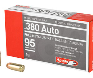Aguila Ammunition Pistol 380ACP 95 Grain Full Metal Jacket 50 Round Box 1E802110