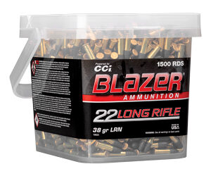 Blazer Ammunition Blazer 22LR 38 Grain Lead Round Nose 1500 Round Bucket 10025