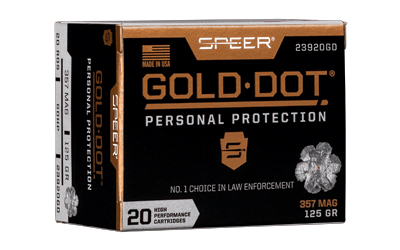 Speer Ammunition Speer Gold Dot Personal Protection 357MAG 125 Grain Hollow Point 20 Round Box 23920GD