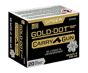 Speer Ammunition Speer Gold Dot 45 ACP 200Gr Gold Dot Hollow Point 20 Round Box 24258