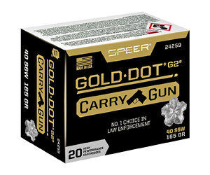 Speer Ammunition Speer Gold Dot 40 S&W 165Gr Gold Dot Hollow Point 20 Round Box 24259