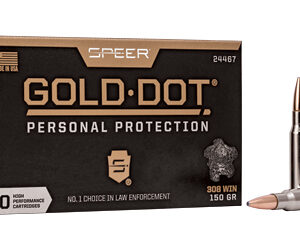 Speer Ammunition Speer Gold Dot 308 Winchester 150Gr Gold Dot Hollow Point 20 Round Box 24467