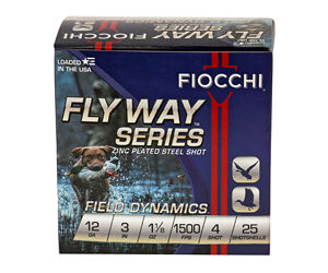 Fiocchi Ammunition Flyway Steel 12 Gauge 3" #4 Steel Shot 25 Round Box 123ST4