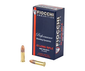 Fiocchi Ammunition Rimfire 22LR 40 Grain Copper Plated Round Nose 50 Round Box 22FHVCRN