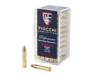 Fiocchi Ammunition Rimfire 22WMR 40 Grain Jacketed Soft Point 50 Round Box 22FWMA