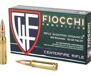 Fiocchi Ammunition Rifle 308WIN 150 Grain Full Metal Jacket Boat Tail 20 Round Box 308A