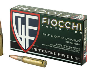 Fiocchi Ammunition Rifle 308WIN 165 Grain InterLock Boat Tail Soft Point 20 Round Box 308D
