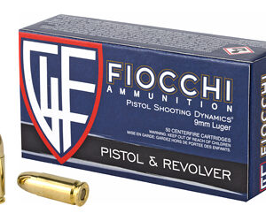 Fiocchi Ammunition Centerfire Pistol 9MM 124 Grain Full Metal Jacket 50 Round Box 9APB