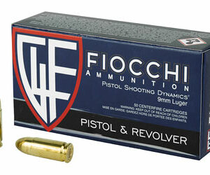 Fiocchi Ammunition Centerfire Pistol 9MM 115 Grain Full Metal Jacket 50 Round Box 9AP