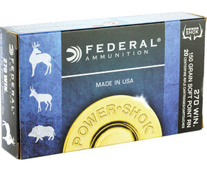 Federal PowerShok 270WIN 150 Grain Soft Point Round Nose 20 Round Box 270B