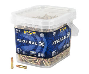 Federal BYOB Rimfire Bucket 22 LR 36 Grain Copper Plated Hollow Point 1 375 Rounds Per Bucket 2 Buckets Included 750BKT1375