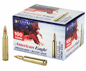 Federal American Eagle 223 Remington 55 Grain Full Metal Jacket 100 Round Box AE223BLF