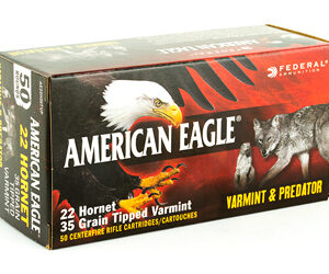 Federal American Eagle Varmint & Predator 22 Hornet 35 Grain Tipped Varmint 50 Round Box AE22H35TVP