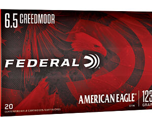 Federal American Eagle 6.5 Creedmoor 123 Grain Open Tip Match 20 Round Box AE65CRD4