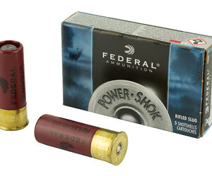 Federal PowerShok 12 Gauge 2.75" Mag Dram 1.25oz Rifled Slug Hollow Point 5 Round Box F130RS