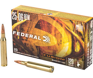 Federal Fusion 25-06REM 120 Grain Boat Tail 20 Round Box F2506FS1