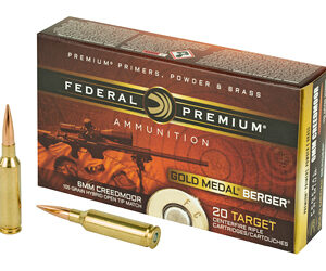 Federal Gold Medal Berger 6MM Creedmoor 105 Grain Boat Tail Hollow Point 20 Round Box GM6CRDBH1