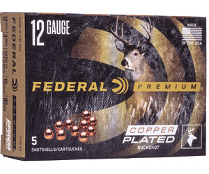 Federal Premium Vital Shok 12 Gauge 3" 00 Buck Buckshot 15 Pellets 5 Round Box P15800