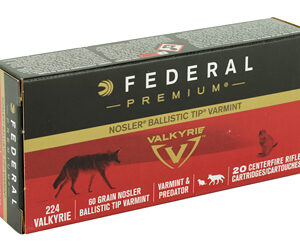 Federal Premium 224 Valkyrie 60 Grain Nosler Ballistic Tip 20 Round Box P224VLKBT1