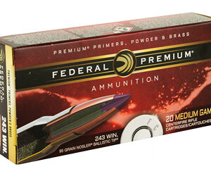Federal Premium 243WIN 95 Grain Nosler Ballistic Tip 20 Round Box P243J