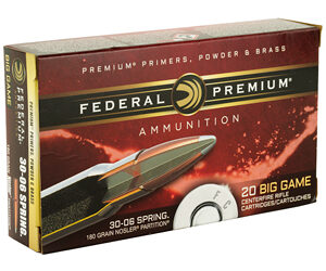 Federal Premium 30-06 180 Grain Nosler Partition 20 Round Box P3006F