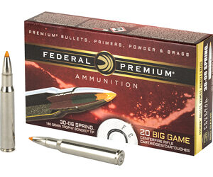 Federal Premium 30-06 180 Grain Trophy Bonded Tip 20 Round Box P3006TT1