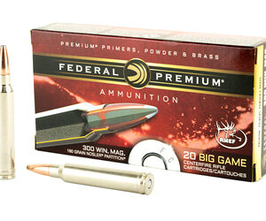 Federal Premium 300 WIN MAG 180 Grain Nosler Partition 20 Round Box P300WD2