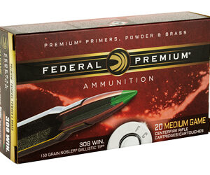 Federal Premium 308WIN 150 Grain Ballistic Tip 20 Round Box P308F