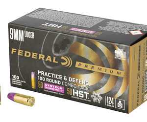 Federal Practice & Defend HST/Syntech 9MM 124Gr JHP/TSJ 100 Round Box P9HST1TM100