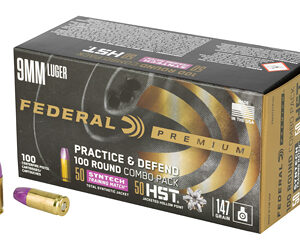 Federal Practice & Defend HST/Syntech 9MM 147Gr JHP/TSJ 100 Round Box P9HST2TM100