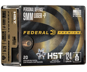 Federal Personal Defense HST 9MM 124Gr Jacketed Hollow Point 20 Round Box P9HST3S