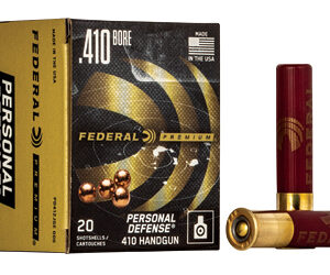 Federal Personal Defense 410 Gauge 2.5" 000 Buck Buckshot 4 Pellets 20 Round Box Designed for Handgun PD412JGE000