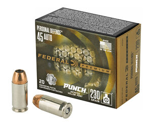 Federal Personal Defense Punch 45 ACP 230Gr Jacketed Hollow Point 20 Round Box PD45P1