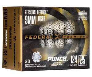Federal Premium Punch 9MM 124Gr Jacketed Hollow Point 20 Round Box PD9P1