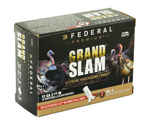 Federal Grand Slam 12 Gauge 3.5" #4 2oz Flight Control 10 Round Box PFCX139F4