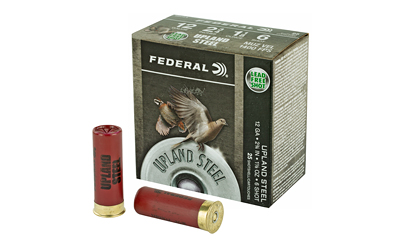 Federal Field & Range Steel 12 Gauge 2.75" #6 1 1/8 oz Steel Shot 25 Round Box California Certified Nonlead Ammunition USH126