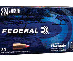 Federal Varmint and Predator V-Max 224 Valkyrie 60 Grain 20 Round Box V224VLKVM60
