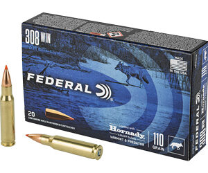 Federal Varmint and Predator V-Max 308 Winchester 110 Grain 20 Round Box V308VM110