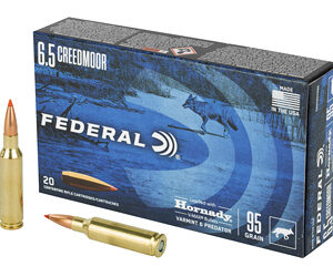Federal Varmint and Predator V-Max 6.5 Creedmoor 95 Grain 20 Round Box V65CRDVM95