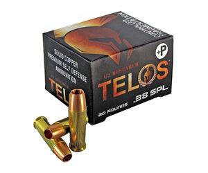 G2 Research Telos 38 Special +P 105 Grain Lead Free Copper 20 Round Box California Certified Nonlead Ammunition G00618