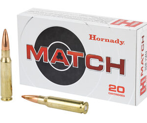 Hornady Match Ammunition 308 Win 168 Grain Boat Tail Hollow Point 20 Round Box 8097