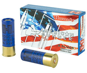 Hornady American Gunner 12Ga 2.75" 1 oz Rifled Slug Low Recoil 5 Round Box 86231