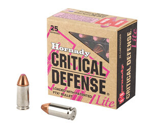Hornady Critical Defense Lite 9MM 100 Grain Flex Tip 25 Round Box 90240