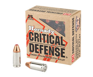 Hornady Critical Defense 9MM 115 Grain Flex Tip 25 Round Box 90250